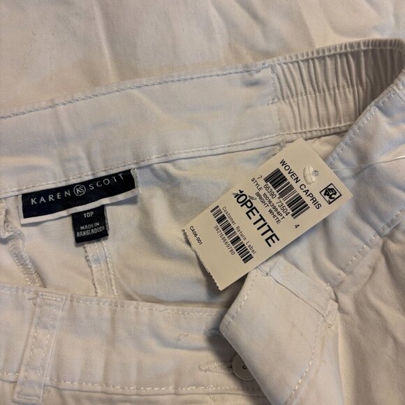 Karen Scott Women's White Comfort Waist Capri Pants NWT - Picture 5 of 7